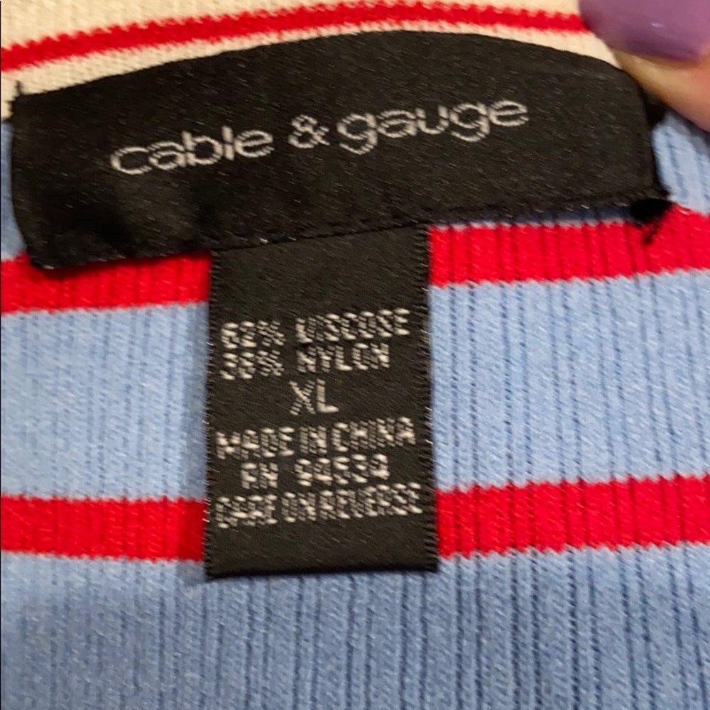 Sweet Red White & Blue Sweater Top - Picture 5 of 5